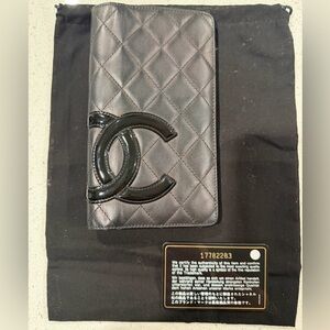 CHANEL Black Cambon Bifold Quilted Wallet